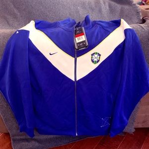 Nike Brazil Soccer Warm Up Jacket Size Large